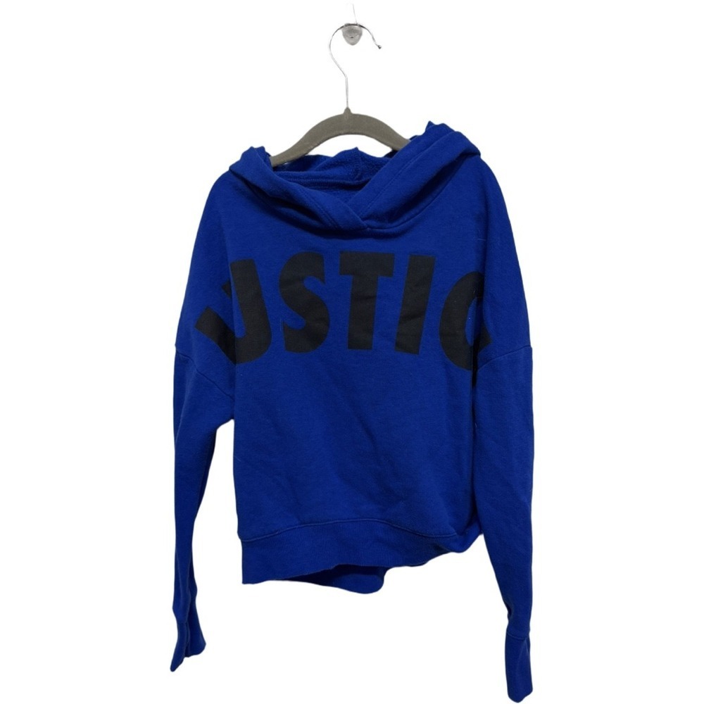 Justice Blue Hoodie Girls Size Small 6/7 Logo Casual Pullover